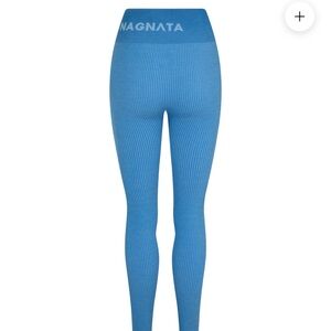 Nagnata Ribbed High-Waist Leggings in Bright Blue